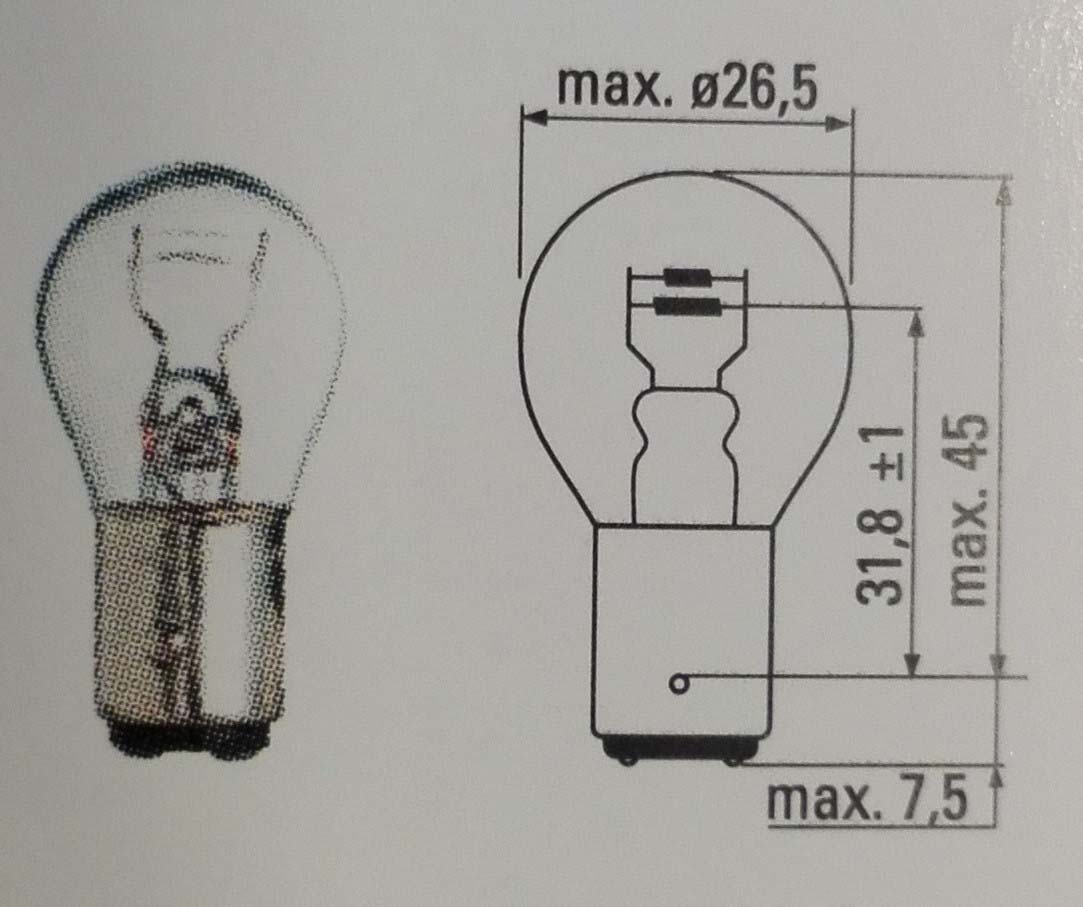 LAMP. E1 P21/4W 12V BAZ 15D