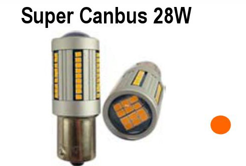 LED BA15S AMBER SUPER CANBUS 28W (2 PZ)